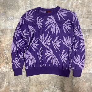 purple plant leaf oversized crewneck pullover size medium